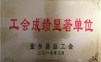 热烈祝贺金乡公司荣获 “工会效果显著单位”声誉称呼